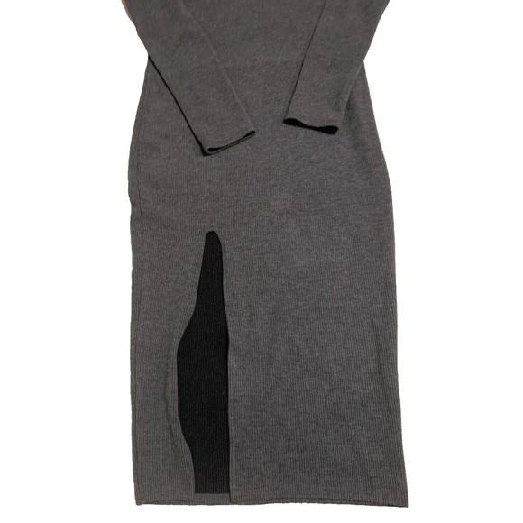MINKPINK Dress Womens M Medium Grey Side Slit Cocktail Party Knit Maxi Dress - Picture 5 of 13